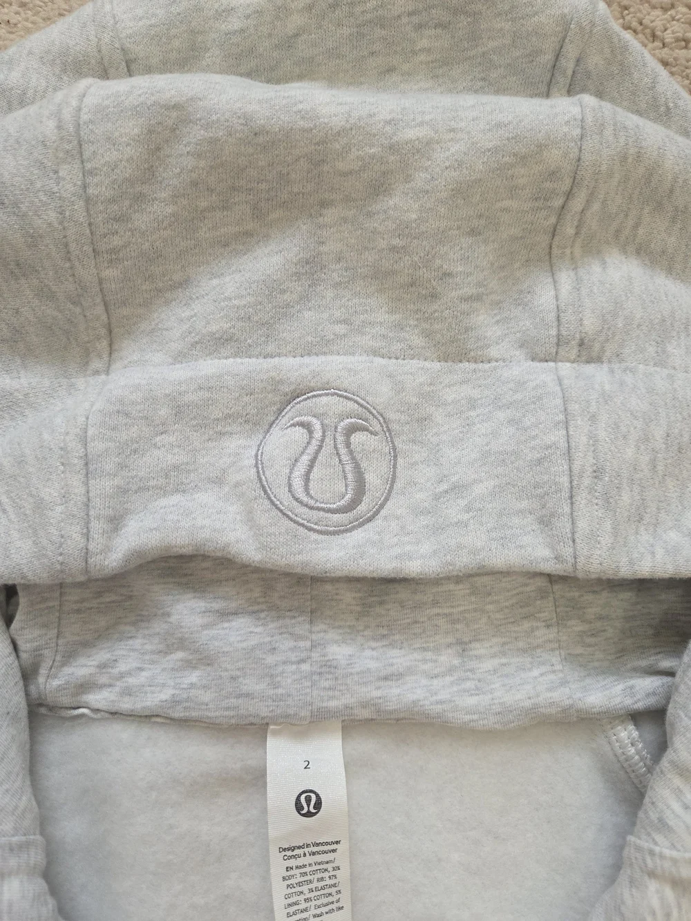 Lululemon Gray Cropped Scuba Hoodie Size 2